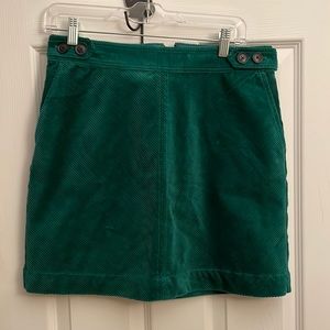 Loft green corduroy mini skirt